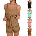 thumbnail image 1 of SONXAHE Women Ribbed Lace Cami Short Pajama Set, 1 of 7
