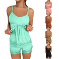 thumbnail image 1 of SONXAHE Women Ribbed Lace Cami Short Pajama Set, 1 of 9