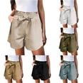 thumbnail image 1 of SONXAHE Women Ruffled Drawstring Shorts Elastic Waist Casual Walking Bottoms, 1 of 5