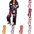 thumbnail image 1 of SONXAHE Women's 2‑Piece Halloween Ghost Pumpkin Pajama Set Long Sleeve Top Long Elastic Pants Sleepwear, 1 of 4