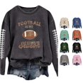 thumbnail image 1 of SONXAHE Women's Graphic Print Crew Neck Sweatshirt Sleeve Graphic Oversized Football Game Pullover Tops, 1 of 4
