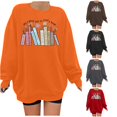 thumbnail image 1 of SONXAHE Women's Letter Print Crew Neck Sweatshirt Oversized Relaxed Sweatshirts Book Lover Fall Pullover Tops, 1 of 4