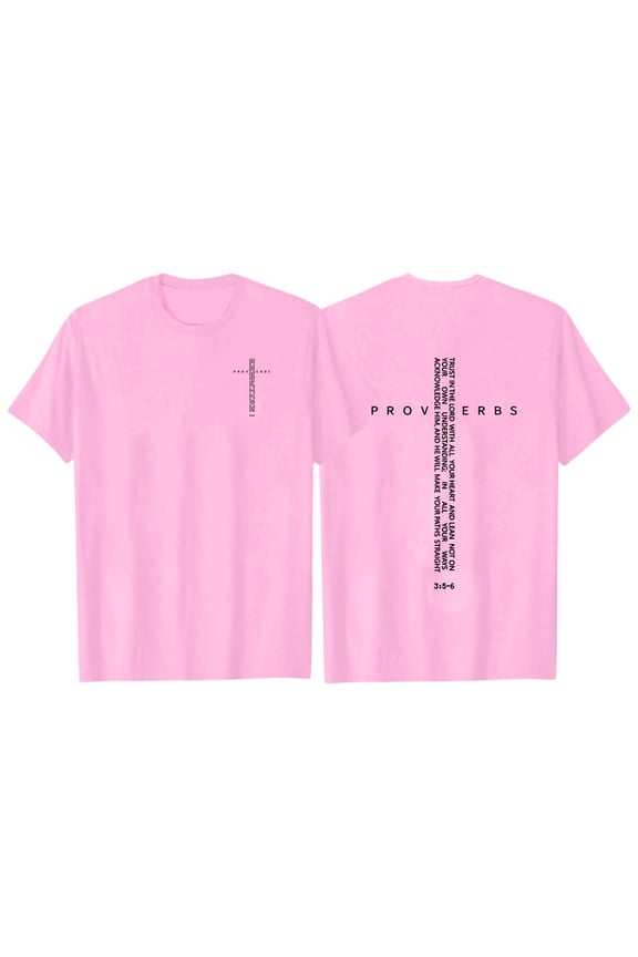 Women's Proverbs Scripture Cross Print Tee Round Neck Daily Casual Religious Faith Shirt