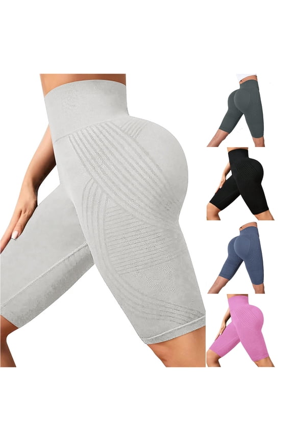 Women's Textured Sculpt Biker Shorts High Rise Tight Cut Daily Gym Training Pants