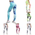thumbnail image 1 of SONXAHE Women's Tie Dye Textured Leggings High Rise Slim Cut Daily Gym Training Pants, 1 of 1