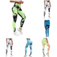 thumbnail image 1 of SONXAHE Women's Tie Dye Textured Leggings High Rise Slim Cut Daily Gym Training Pants, 1 of 7