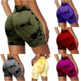 thumbnail image 1 of SONXAHE Womens Cracked Print Biker Shorts High Waist Stretchy Fit Workout Sport Bottom Garment, 1 of 4