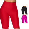 thumbnail image 1 of SONXAHE Womens Solid High Waist Biker Shorts Stretch Fitted Bottoms, 1 of 4