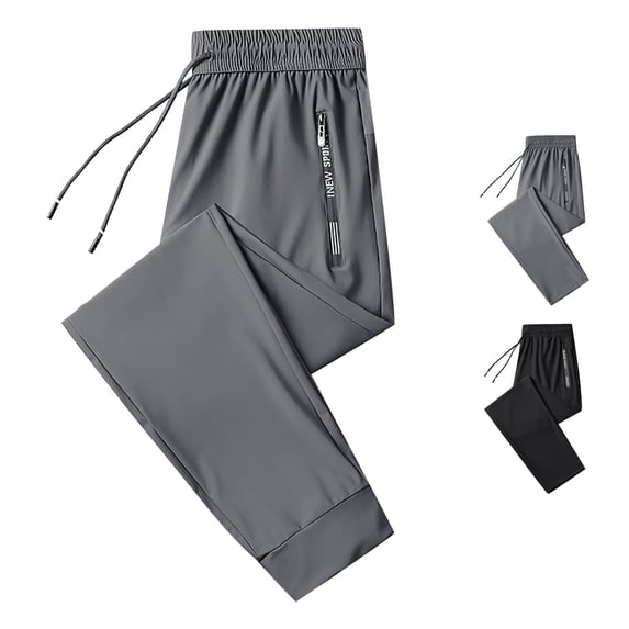 SONXAHE Zipper Pocket Jogger Pants for Men Elastic Drawstring Waist Tapered Athletic Workout Sweatpants
