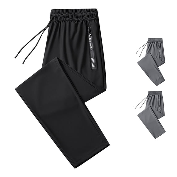 SONXAHE Zipper Pocket Jogger Pants for Men Elastic Drawstring Waist Tapered Athletic Workout Sweatpants