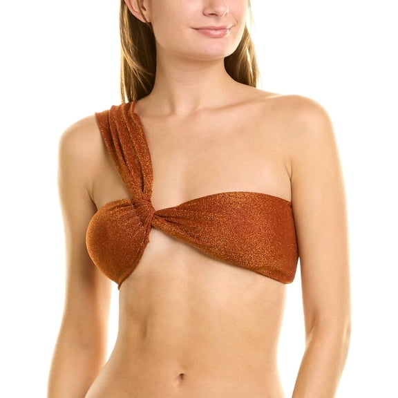 SONYA womens Petra One-Shoulder Top, 0, Gold