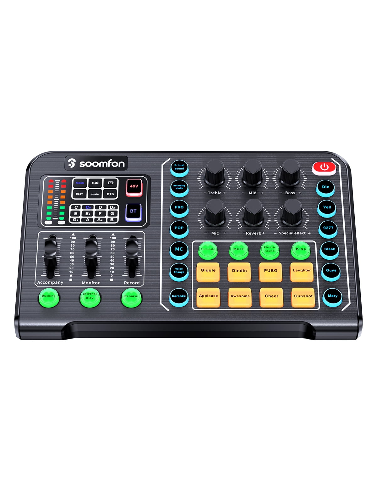 SOOMFON Audio Mixer with Multiple Sound Effects,Voice Changer Live ...