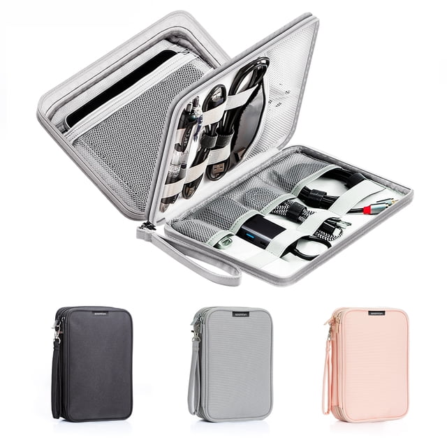 SOOMFON Electronic Organizer travel case,Waterproof Double Layers,Tech