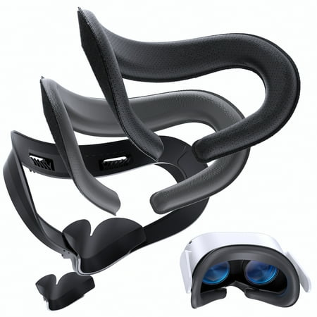SOOMFON Facial Interface for Quest 2,Face Pad Compatible with Oculus/Meta Quest 2,Anti-Light Nose Pads (L/S),Black