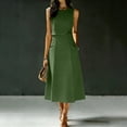 thumbnail image 1 of SOOMLON 2 Piece Skirt Set for Women Crew Neck Sleeveless Shirt Draped A Line Midi Skirt with Pockets High Waisted Outfits, 1 of 7