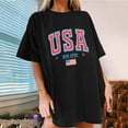thumbnail image 1 of SOOMLON 4th of July Short Sleeve Shirts for Women Tunics Independence Day Shirts Crew Neck American Flag Tops Short Sleeve Fitted T-Shirt Striped Stars Tee Blouse Clothes, 1 of 5