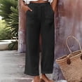 thumbnail image 1 of SOOMLON Ankle Pants for Women Casual Summer Plus Size Button Straight Leg Trousers with Pockets Lightweight Clothes, 1 of 9