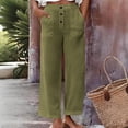 thumbnail image 1 of SOOMLON Ankle Pants for Women Casual Summer Plus Size Button Straight Leg Trousers with Pockets Lightweight Clothes, 1 of 9