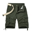 thumbnail image 1 of SOOMLON Athletic Shorts Men Summer Hip Hop Street Shorts Pocket Summer Shorts Zipper Zipper Button Crop Cargo Shorts Army Green M, 1 of 3