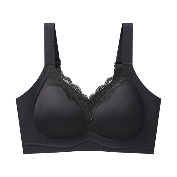SOOMLON Bras for Women No Underwire Plunge Push up Lace Bras Never Move on Cup Seamless Bralettes Everyday Bralettes