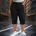 thumbnail image 1 of SOOMLON Cargo Capris for Women with Pockets Plus Size Taper Leg Pants Lightweight Button Pants Travel Vacation Wear, 1 of 8