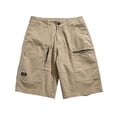 thumbnail image 1 of SOOMLON Cargo Shorts for Men Fashion Pants Five Point Shorts Zipper Beach Shorts Workwear Shorts Slim Fit Straight Leg Pants Outdoor Sports Shorts Khaki M, 1 of 9
