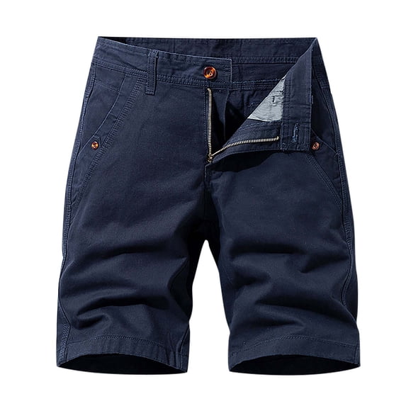 SOOMLON Cargo Shorts for Men Spring Casual Plus Size Work Hiking Cargo Shorts Pocket Festival Pants Cargo Pants Loose Pants Straight Leg Shorts Blue 38