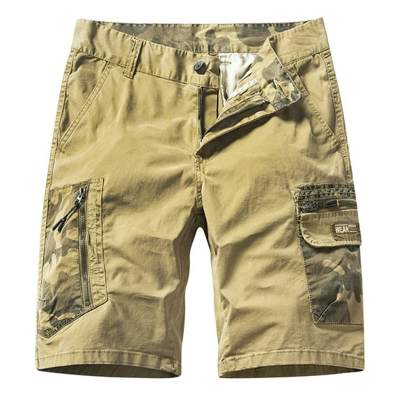 SOOMLON Cargo Shorts for Men Casual Outdoor Lightweight Work Shorts Casual Shorts Plus Size Cargo Shorts Pockets Summer Beach Shorts Khaki XL