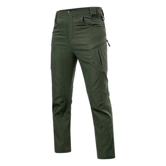 SOOMLON Cargo Work Pants for Men with Zipper Pockets Big and Tall Trousers Button Waterproof Pants Outdoor Pants