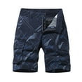 thumbnail image 1 of SOOMLON Casual Jogging Men's Summer Shorts Vintage Sports Shorts Casual Shorts Plus Size Cargo Shorts Pockets Summer Beach Shorts Blue XL, 1 of 9