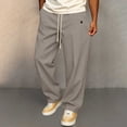 thumbnail image 1 of SOOMLON Chino Pants for Men Big and Tall Drawstring Wide Leg Long Pants Twill Trousers with Pockets Fall Casual Wear, 1 of 6