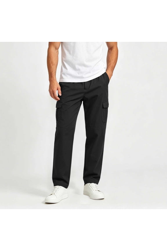 Chino Pants for Men Big and Tall Straight Leg Trousers Zip Button Pants with Pockets Fall Casual Workout Clothes