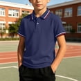 thumbnail image 1 of SOOMLON Dress Shirts for Boys Collar Short Sleeve Pullover Knitted Solid Button Tee Fall Wear for School Party 3-12 Years, 1 of 6