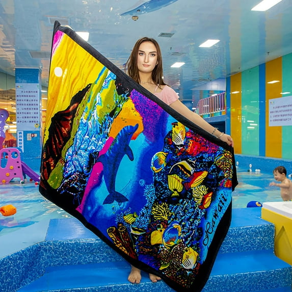SOOMLON Extra Large Beach Towel Extra Large Tropical Hawaii Boho Beach Towel Super Lightweight Sandproof Bath Towels for Picnic Yoga Gym Sports , 41.3”x70.8”