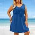 thumbnail image 1 of SOOMLON Eyelet Dress Womens Summer Plus Size V Neck Sleeveless Short Dress Swing A Line Tank Dress Weekend Dress, 1 of 6