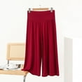 thumbnail image 1 of SOOMLON Flowy Capris for Women Plus Size Wide Leg Pants Lightweight High Waist Stretchy Pants Modal Summer Clothes, 1 of 6