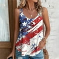thumbnail image 1 of SOOMLON Fourth of July Tank Tops for Women 2024 Eyelet Spaghetti Strap Distressed Usa Flag Shirts Crew Neck 4th of July Tops Sleeveless Fitted T-Shirt Flattering Tee Blouse Apparel, 1 of 5