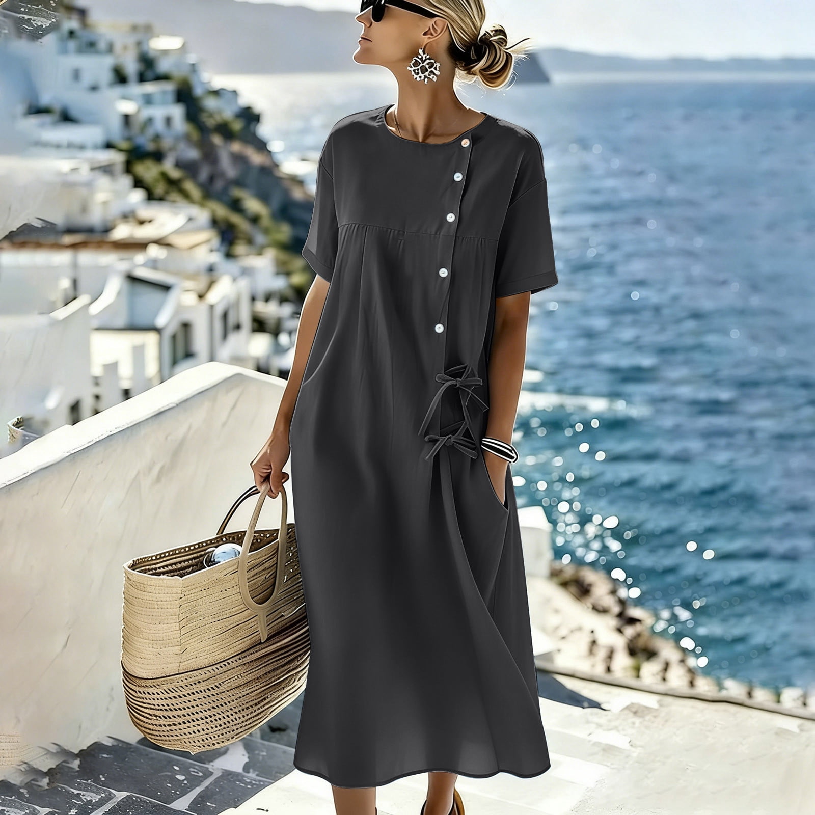 plus size lace up t shirt dress boohoo Women's Plus Lace Sleeve Oversized T-Shirt Dress in Black | Size: 20