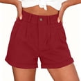thumbnail image 1 of SOOMLON Golf Shorts Women Plus Size Button Zipper Cargo Shorts Stretch Chino Shorts with Pockets Vacation Clothes, 1 of 7