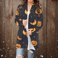thumbnail image 1 of SOOMLON Halloween Cardigans for Women Cardigans Open-Front Long Sleeve Shirts for Women Hoodless Halloween Ghost Print Casual Shirt Jacket Cardigans Black M, 1 of 6