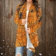 thumbnail image 1 of SOOMLON Halloween Clothes for Women Cardigans Open-Front Long Sleeve Shirts for Women Hoodless Halloween Ghost Print Casual Shirt Jacket Cardigans Yellow S, 1 of 2