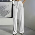 thumbnail image 1 of SOOMLON High Waisted Pants for Women Wide Leg Plus Size Button Ankle Pants Velour Long Pants with Pockets Winter Clothes, 1 of 7