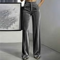 thumbnail image 1 of SOOMLON High Waisted Pants for Women Wide Leg Plus Size Button Ankle Pants Velour Long Pants with Pockets Winter Clothes, 1 of 7