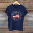 thumbnail image 1 of SOOMLON Independence Day Womens Short Sleeve Tops Fourth of July Shirts Crew Neck Red White and Blue Tops Short Sleeve Trendy T-Shirt Going out Tee Blouse Resort Wear, 1 of 3