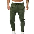 thumbnail image 1 of SOOMLON Jogger Pants for Men Casual Pants Formal Pants Patchwork Elastic Waist Fitness Sport Pants Army Green M, 1 of 7