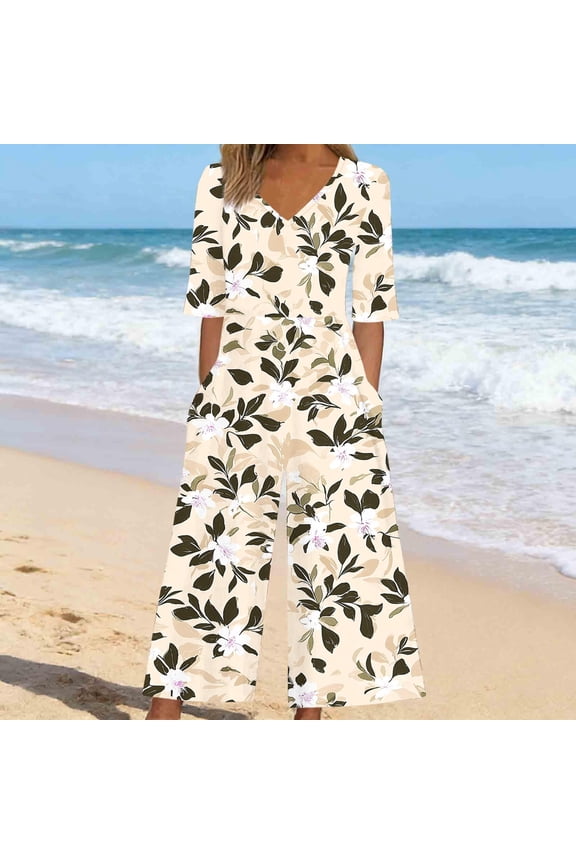 Jumpsuits for Women Plus Size Overalls Adjustable Spaghetti Strap V Neck Rompers Drawstring Jumpsuits with Pockets
