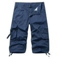 thumbnail image 1 of SOOMLON Lightweight Men Shorts Athletic Shorts Comfy Sport Casual Shorts Pocket Bohemian Shorts Beach Work Trouser Cargo Shorts Blue M, 1 of 5