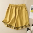 thumbnail image 1 of SOOMLON Linen Shorts Women Plus Size Elastic Waist Drawstring Shorts Flowy Chino Shorts with Pockets Casual Bottoms, 1 of 7