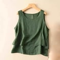thumbnail image 1 of SOOMLON Linen Tops for Women Plus Size Scoop Neck Sleeveless Tank Blouses Basic Solid T Shirts Outfits Clothes, 1 of 3