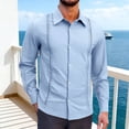 thumbnail image 1 of SOOMLON Long Sleeve Button up Shirts for Men Big and Tall Lapel Dress Shirt Casual Linen Tops Fall Fashion Clothes, 1 of 9